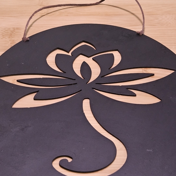 Black Lotus Wall Hanging Decor Metal - Picture 2 of 10